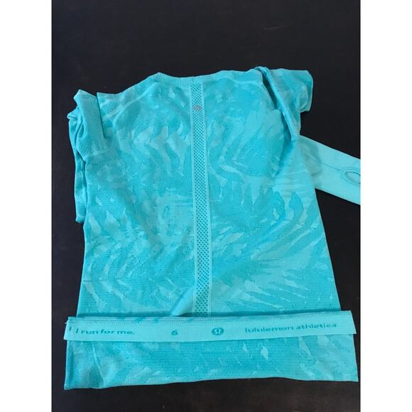 Lululemon Swiftly Tech Long Sleeve Crew Heathered Bali Breeze - Size 6 - Picture 11 of 11